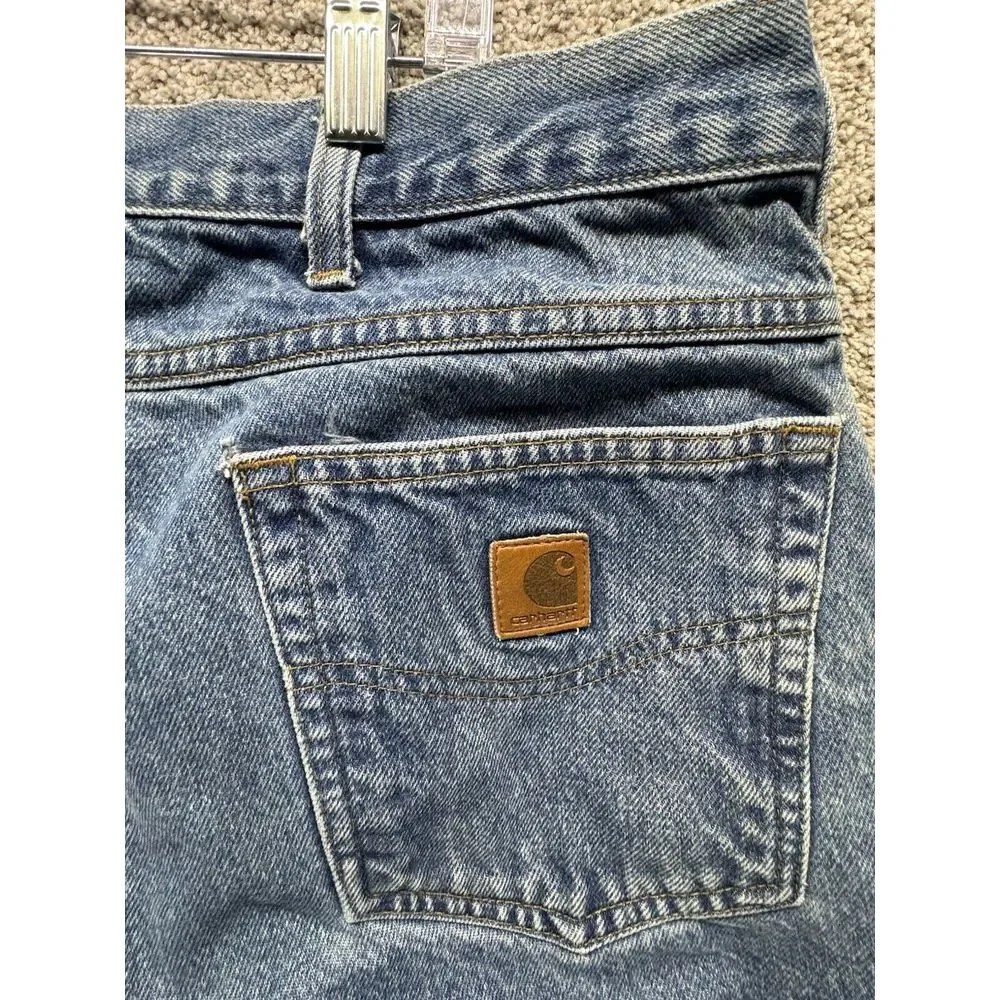 Carhartt Jeans‎ Mens 40x30 (44x30 Tag) Blue Denim Relaxed Straight Work B160 DST